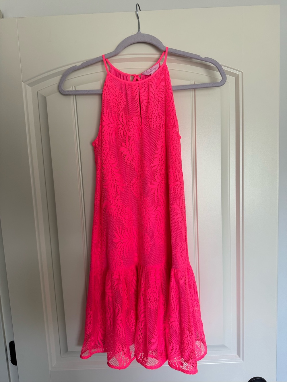 Lilly Pulitzer Neon Hot Pink Lace Mini Dress